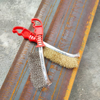 Wood Handle Wire Brush Set for Pipe Cleaning, BBQ Grills, and Tight Gaps