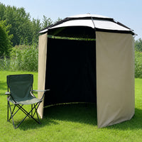 Fishing Umbrella Enclosure, Khaki Black Vinyl, Waterproof, Windproof, Sunshade, Fully Enclosed, Fishing Tent, Rain Cover
