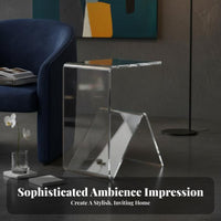 Modern design Transparent Tiered Table Space-Saving Transparent C-Table Multi-Functional Nightstand Easy to Clean for Apartment Dwellers, Interior Decorators, Living Room, Small Spaces, Home Office, Entryway