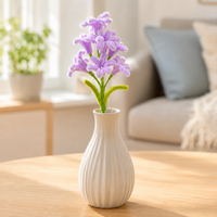 Handmade Flocked Hyacinth Flower, Kids Craft Flowers, DIY Flowers for Home Decor & Wedding, Flexible Metal Wire Artificial Hyacinth