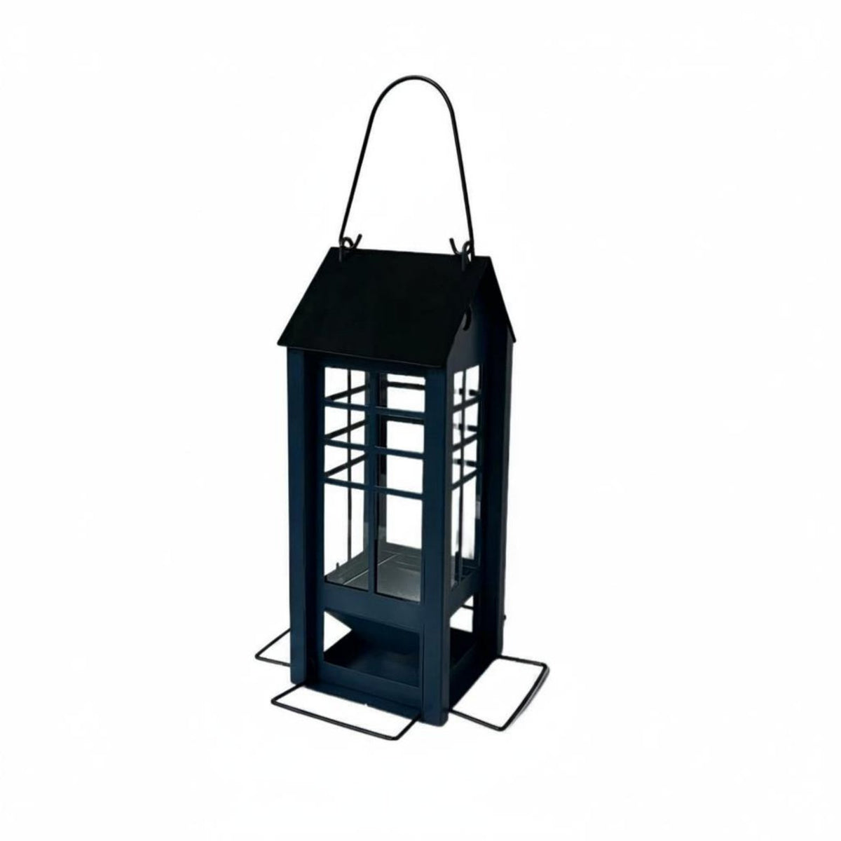 Steel Feeder House Shaped Bird Feeder Decorative Hanging Bird Feeding Station Weatherproof Garden Decor for Backyard
