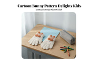Warm children's Knitted Gloves Thickened Kids Five-Finger Gloves Cute Design for Girls, Toddlers, Snow Play, Cycling, Outdoor