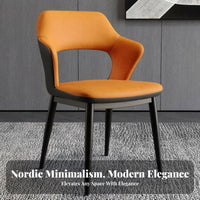 Light Luxury Design Metal Leg Dining Chair Sturdy Carbon Steel Frame Upholstered Dining Chair Ergonomic Design Home Furniture High-Density Foam Cushion for Restaurant Owners, Homeowners, Office Managers, Hotel, Bedroom, Living Room