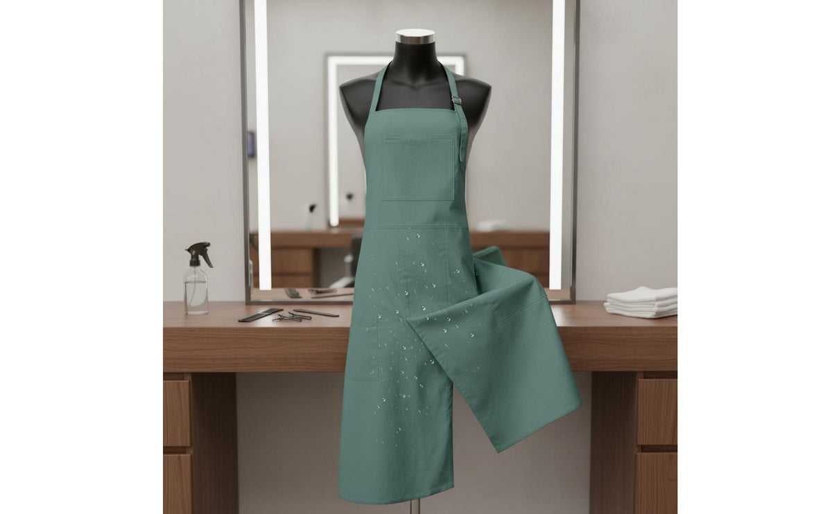 2 Pieces Pottery Apron Adjustable Neck Strap Canvas Artist Smock Multiple Pockets Split-Front Utility Apron for Potters, Crafters, Workshop, Garden