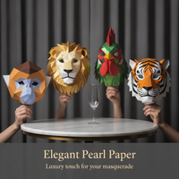 Geometric Animal Head Mask Papercraft Kit for Parties and Cosplay