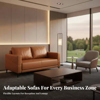 Minimalist design Modern 3-Seater Office Couch Professional Look Sofa and Loveseat Combination Comfortable Cushioning Commercial Furnishing robust Frame for Business Owners, Interior Designers, Apartment Dwellers, Corporate Waiting Room, Small Space