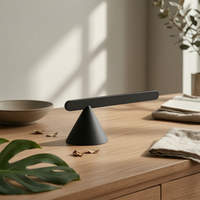 Geometric Sculpture Matte Black Sculpture with Cone Base Minimalist Art Piece for Clean-Lines Lovers, Interior Designers, Display Shelf, Office