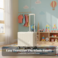 Combination Lock Rideable Suitcase Adjustable Pull Rod Kids Rideable Luggage 360° Silent Wheels for Parents, Airport, Vacation, Trips