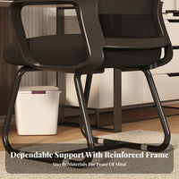 Support Sled Base Mesh Chair Ergonomic Design Mesh Back Sled Chair High-Resilience Cushion Office Furniture Easy to Assemble for Students, Home Users, Visitors, Dormitory, Study Room, Reception Area