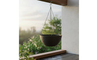 Long-Lasting Resin Woven Hanging Flower Pot Lightweight Rattan Design Hanging Planter Weather Resistant Gardening Supply for Balcony, Porch, Garden, Outdoor