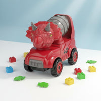 4 Pieces No Batteries Required Dinosaur Engineering Vehicle Toys Movable Parts Dinosaur Construction Vehicle Rounded Rounded Edges Friction Powered Construction Cars Sturdy for Children, Preschoolers, Toddlers, Outdoor Play, Sandbox