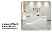 Modern Reception Desk Sturdy Construction Retail Checkout Counter High Load-Bearing Capacity Salon Reception Desk for Beauty Salons, Lobbies