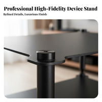 Sturdy Construction High-Fidelity Equipment Stand Vibration Reduction Aluminum Amplifier Stand Shock Absorbing Feet Multi-Tier Audio Rack Ventilated-Air Shelving for Audiophiles, Home Studio