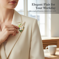 Enamel Iris Flower Brooch Pin for Women, Elegant Floral Lapel Pin Badge