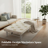 Foldable Design Folding bed with Mattress Space-Saving Portable Guest Bed Easy Assembly Temporary Bedding Sturdy Frame for Students, Office Workers, Hotel, Dormitory, Small Apartment, Dorm Room