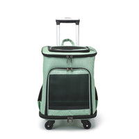 Pet Carrier Backpack with Wheels Rolling Pet Backpack with Wheels Travel Soft-Sided for Cats, Vet Visits, Outdoor