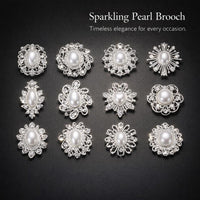 Rhinestone Pearl Brooch Set for Women, Floral Brooch for Special Occasions, Decorative Pins for Scarf, Imitation Pearl Brooch for Craft Hobbyist
