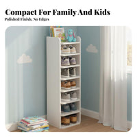 Narrow Shoe Rack Space-Saving Entryway Shoe Stand Simple Design Household Storage for Families, Apartment Dwellers, Small Areas, Hallway, Closet
