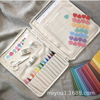 INS Style Kids Canvas Art Supply Pouch Large Capacity Crayon Pencil Case Multifunctional Storage Bag