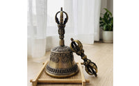 Tibetan Bell with Vajra Antique-Styled Bell with Vajra Handle Traditional for Practitioners, Collectors