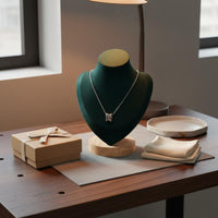Necklace Display Bust Photography Prop Wooden Base Jewelry Bust Portrait Neck Display Stand Elegant Design Locket Chain Stand