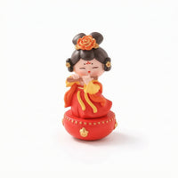 Chinese Girl Figurine Resin Wobble Base Figurine Traditional for Entryway, Shelf