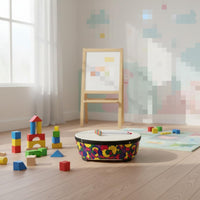 22-Inch Wooden Floor Drum Includes 2 Mallets Kids Music Drum  Develops Rhythm Percussion Instrument for Young Children, Preschool