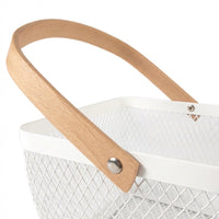 Kitchen Storage Baskets for Shelves with Handle, Metal Wire Fruit for Pantry Organisation, Shallow Design for Easy Access
