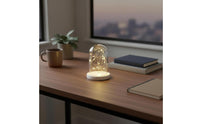 LED Mini Lights Cloche Creative Decor Desktop Ornament Modern Minimalist Design Glass Cloche Lamp for Bedroom, Living Room, Coffee Shop