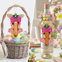 Wooden Easter Cute Creature Motif Easter Fastener Clip Sturdy Wood Bunny Holder for Kids, Family