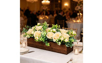 Faux Peony Centerpiece Decorative Fake Eucalyptus Centerpiece Realistic Flower Arrangement with Wooden Box for Dining Table