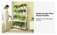 Waterresistant Wheeled Flower Pot Stand sun-resistant Rolling Plant Stand Indoor & Outdoor Tiered Rack Floor-Standing for Gardeners, Home Decorators, Homeowners, Balcony, Living Room, Patio, Corner