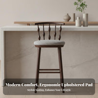 Vintage Design High Stool with supportrest Minimalist design Counter Chair Integrated Footrest Seating Furniture Stable Pedestal Base for Homeowners, Interior Designers, Adults, Home Bar, Restaurant, Dining Room, Kitchen