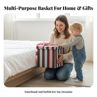 Giftdesign Storage Box Bow Decoration Organizer Bin Space-Saving for Living Room