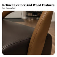 360° Swivel Wheels Upholstered Caster Stool Curved Backrest Rolling Chair Sleek-Profile Design Household Furniture Soft Padded Cushion for Homeowners, Seniors, Entryway, Living Room, Bedroom, Playroom