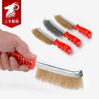 Grill Brush with Copper-Plated Steel Wire Bristles and Handle for Rust Removal and Cleaning