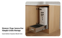 Space-Saving Stainless Steel Rice Bin Large Capacity Stainless Steel Rice Container Silent Sliding Rails for Pantry