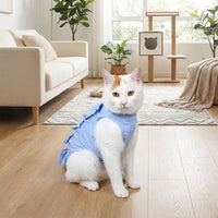 Cat Recovery Suit for Spay Surgery, Female Post Surgery Cat Wear with Tie Back, Sleeveless Four-Legged Design, Breathable Anti-Lick Protection
