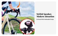 Bluetooth Connectivity two-wheeler Handlebar audio unit Deep Bass Miniature Cylinder Speaker Lanyard Included Outdoor Gear stable bike Mount for Cyclists, Scooter Riders, Commuters, Cycling, Camping, journey, Beach and Pool