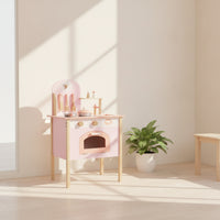 Wooden Play Kitchen with Sink Realistic for Preschoolers, Preschool, Daycare