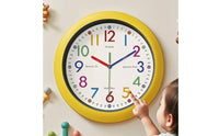 Educational Analog Learning Wall Clock Color-Coded Analog Learning Wall Clock Child-Friendly for Playroom