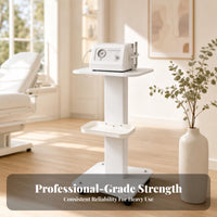 Square Top Beauty Instrument Trolley Flat Work Surface Salon Equipment Trolley Storage Tray Esthetician Rolling Cart Rounded Edge