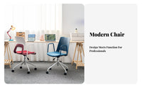 Height Adjustable Rolling Desk Chair Colorful Options Swivel Chair with Perforated Backrest Ergonomic Computer Seat Stable Base for Students, Creatives, Adults, Studio, Workspace, Study Room