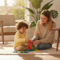 Colorful Number Blocks with Challenge Cards Educational Wooden Puzzle Learning Number Puzzle Preschool for Kindergarten