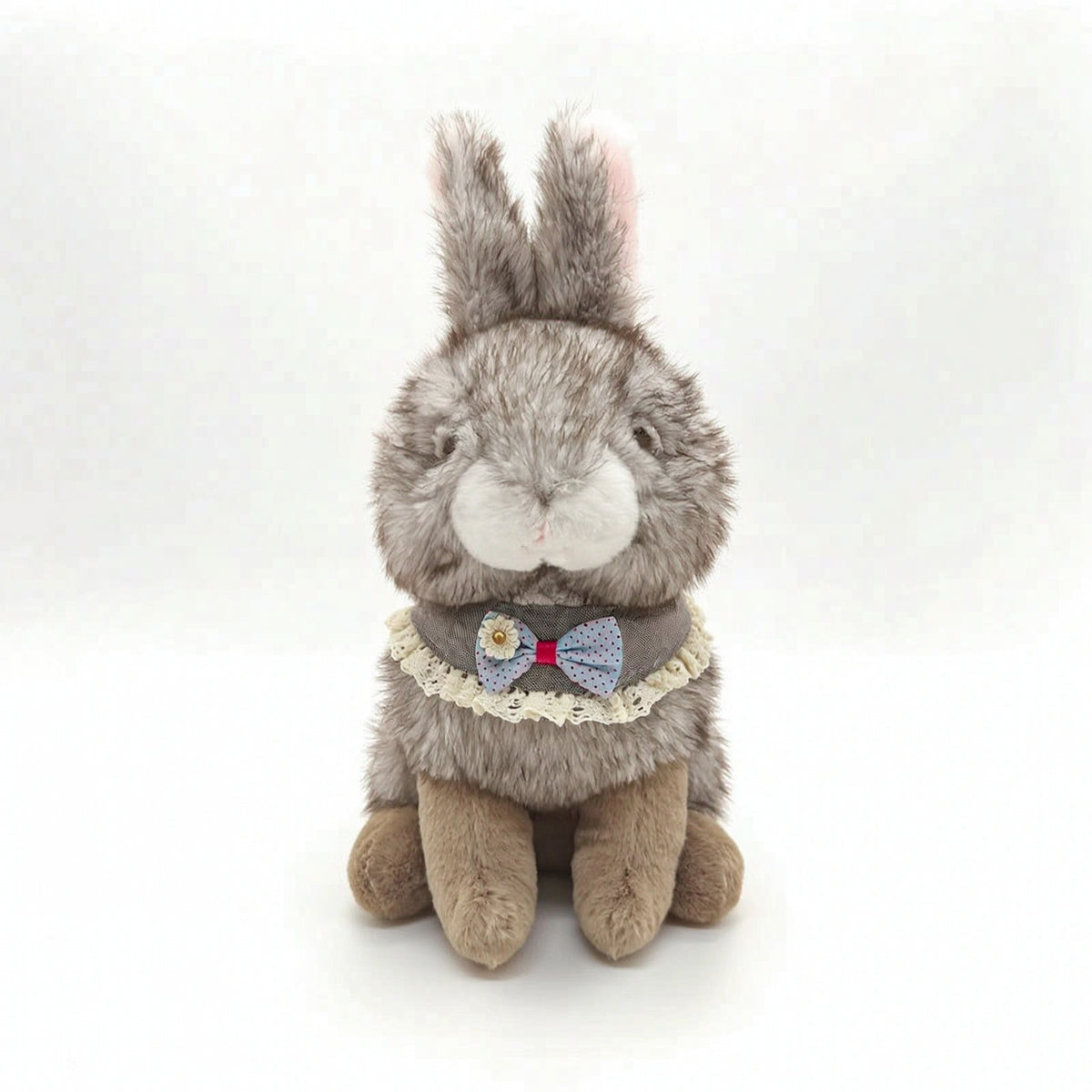 Bunny Doll with Collar Soft Stuffy Doll Stuffed Bunny Adorable Plushie Comfy for Children, Bedroom, Nursery