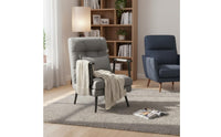 Space Saving Convertible Chair Bed Side Storage Pocket Single Person Sofa Bed Soft Cushioning Adjustable Recliner Chair for Office, Living Room, Bedroom, Balcony