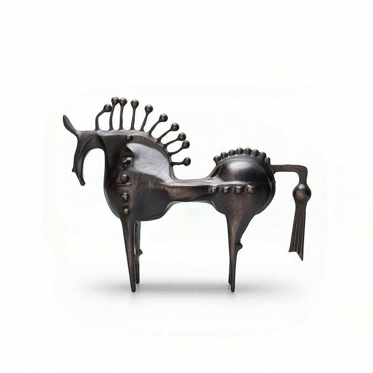 Horse Figurine with Raised Mane Minimalist Horse Figurine Textured Decor for Homeowners, Living Room, Bookshelf