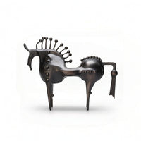 Horse Figurine with Raised Mane Minimalist Horse Figurine Textured Decor for Homeowners, Living Room, Bookshelf