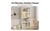 Dustproof Enclosed Bookcase Large Capacity Bookshelf with Transparent Doors Space Saving Display Cabinet with Clear Doors Sturdy Construction for Students, Book Lovers, Dorm Room, Bedroom, Home Office, Hallway