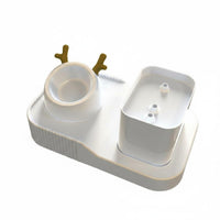Dual Use 2-in-1 Pet Feeder Easy to Clean Water Fountain Bowl Large Capacity Feline Water Dispenser Visible Level for Cats, Small Dogs